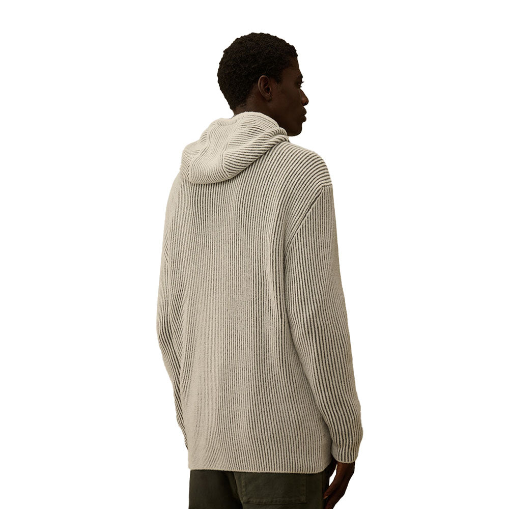 FLEECE KNIT HOODED FULL ZIP SWEATER