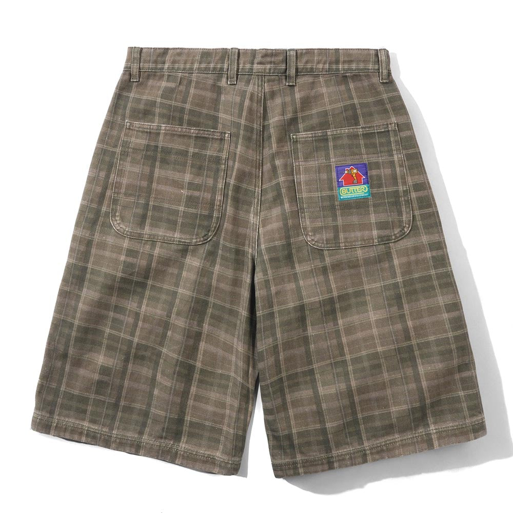 WORK SHORTS WASHED PLAID