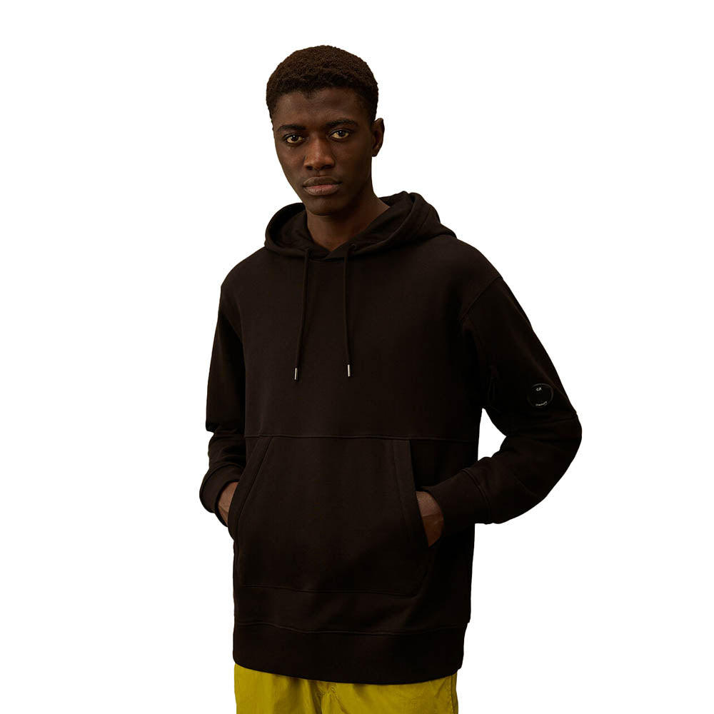 DIAGONAL RAISED FLEECE HOODED LENS SWEATSHIRT