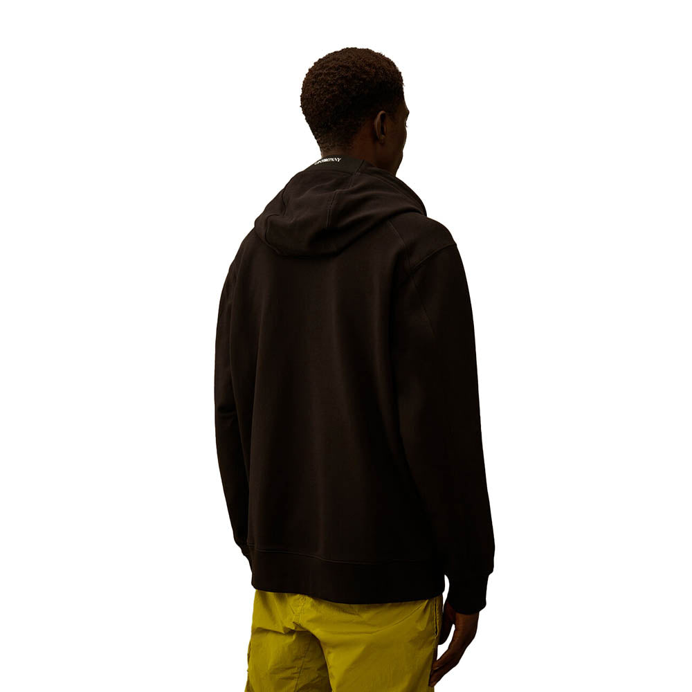 DIAGONAL RAISED FLEECE HOODED LENS SWEATSHIRT