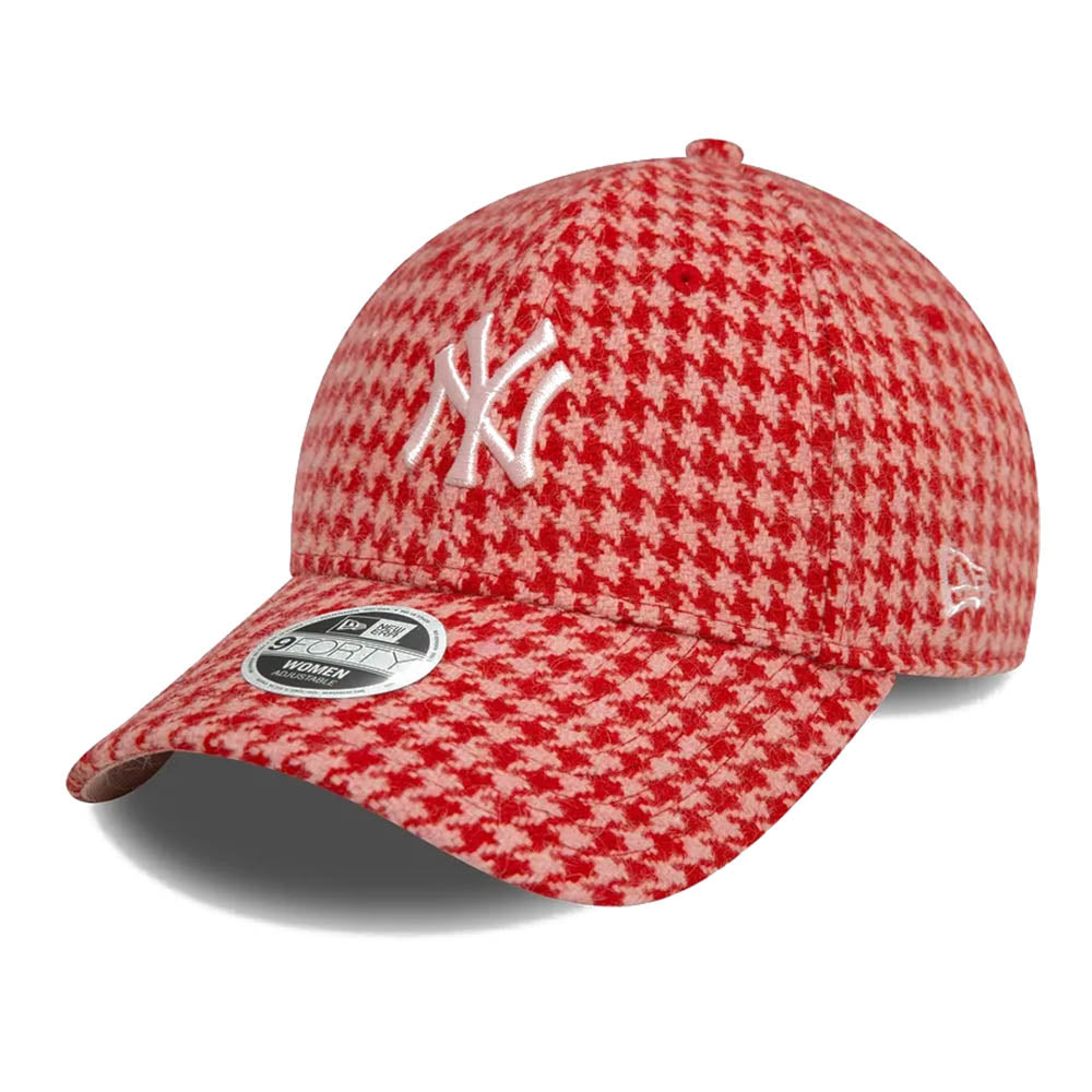 NEW YORK YANKEES HOUNDSTOOTH MLB FABRIC RED 9FORTY CAP