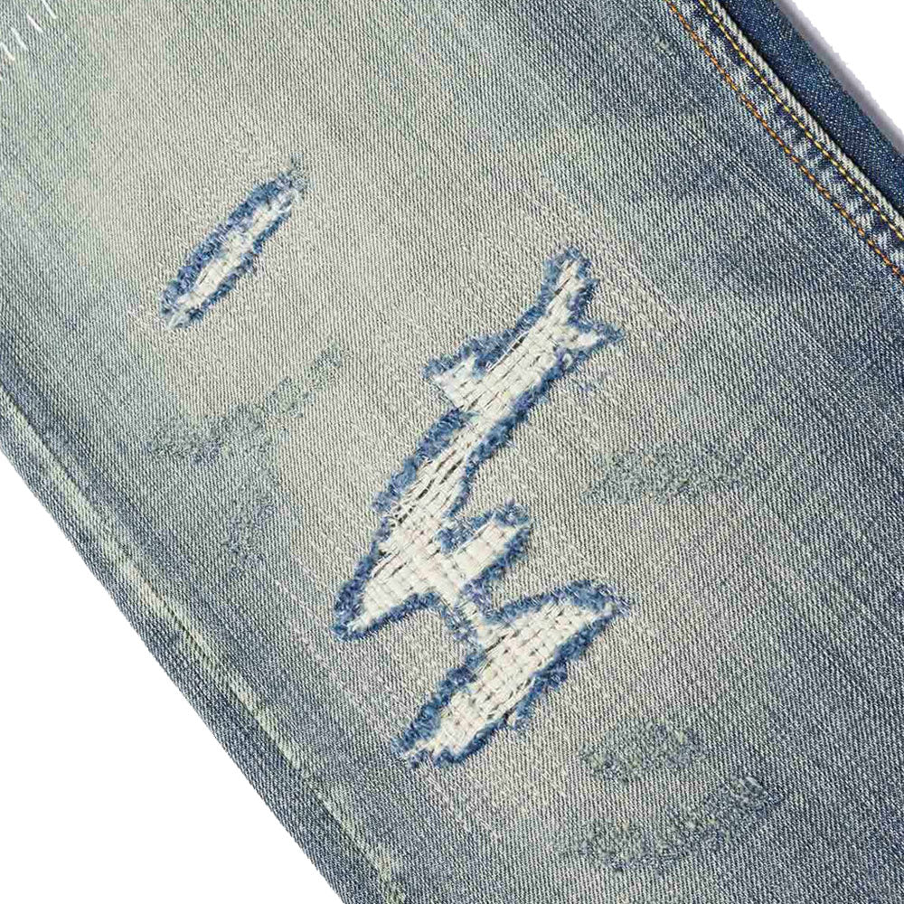 7-POCKET DESIGN WITH SEAGULL EMBROIDERY WASHED REGULAR FIT JEANS #2020