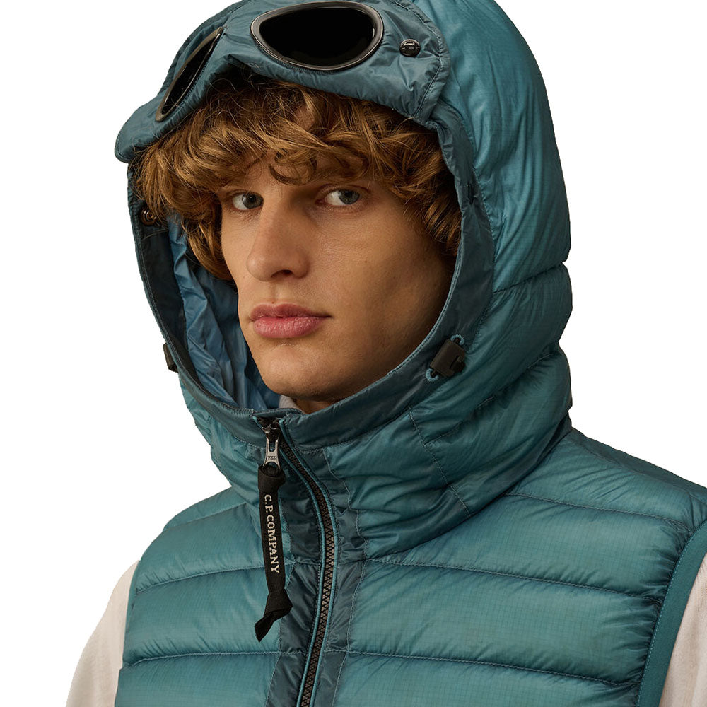 D.D. SHELL GOGGLE DOWN GILET LIGHT BLUE