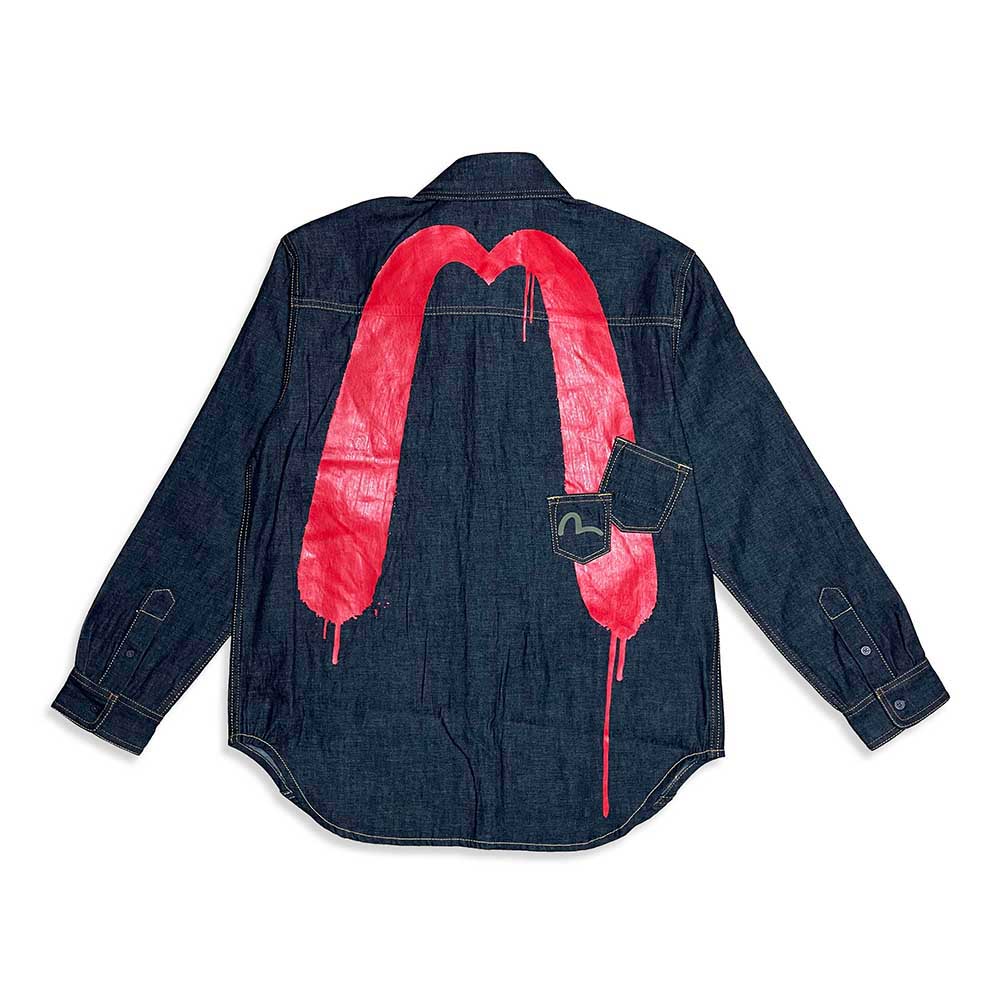 EVISU X BALL EBBASTA DAICOCK DENIM SHIRT