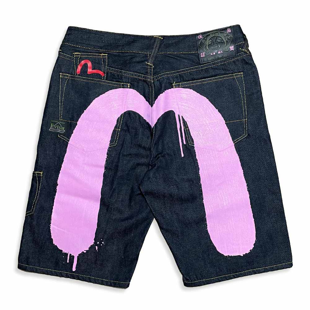 EVISU X BALL EBBASTA DAICOCK DENIM SHORTS