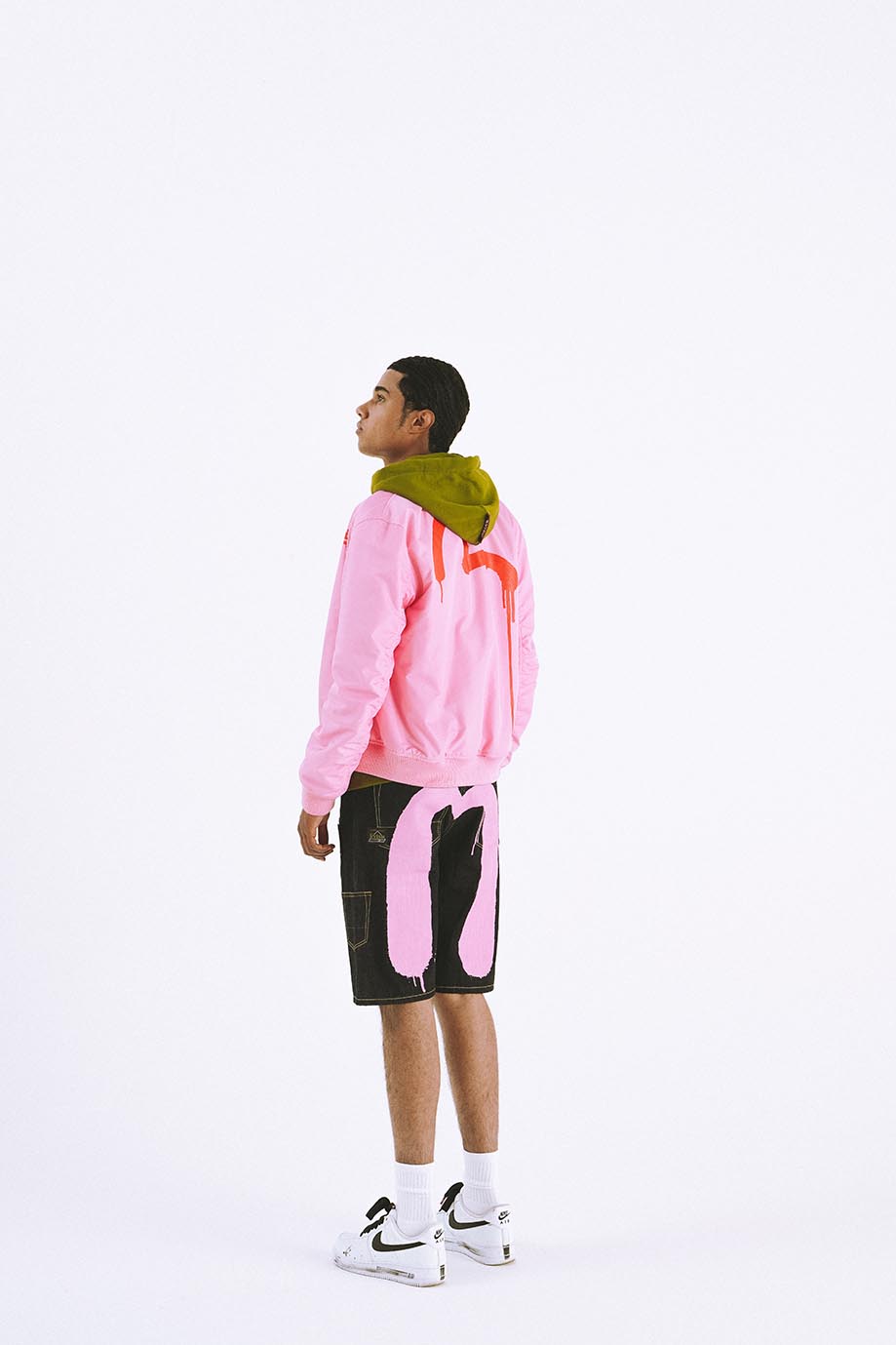 EVISU X BALL EBBASTA DAICOCK DENIM SHORTS