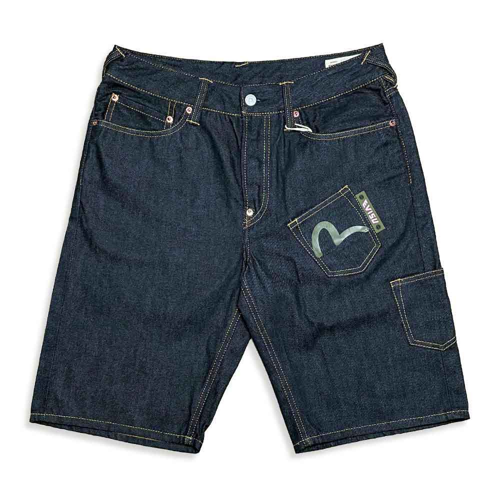 EVISU X BALL EBBASTA DAICOCK DENIM SHORTS