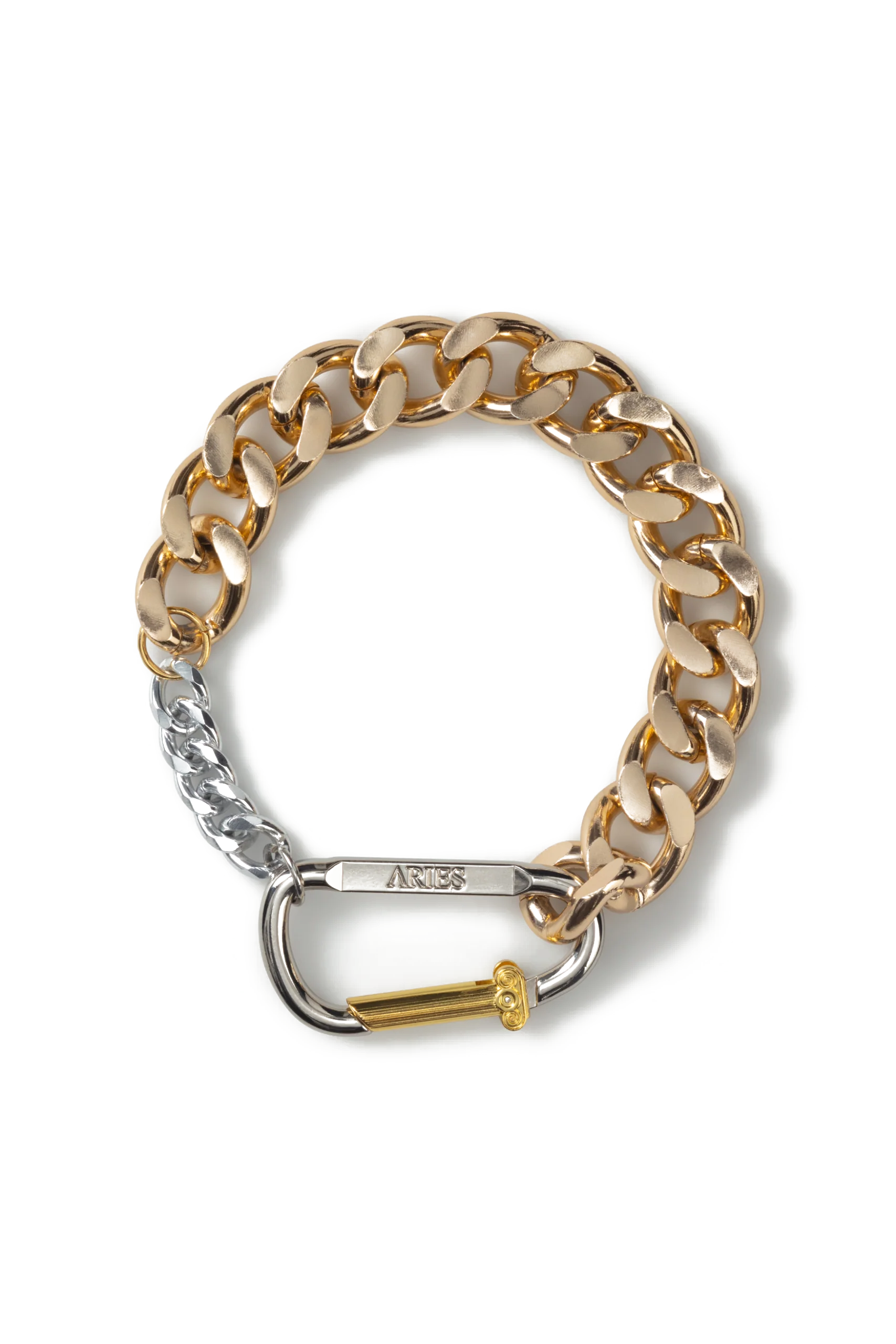 COLUMN CARABINER GOLD CHUNKY HALSKETTE