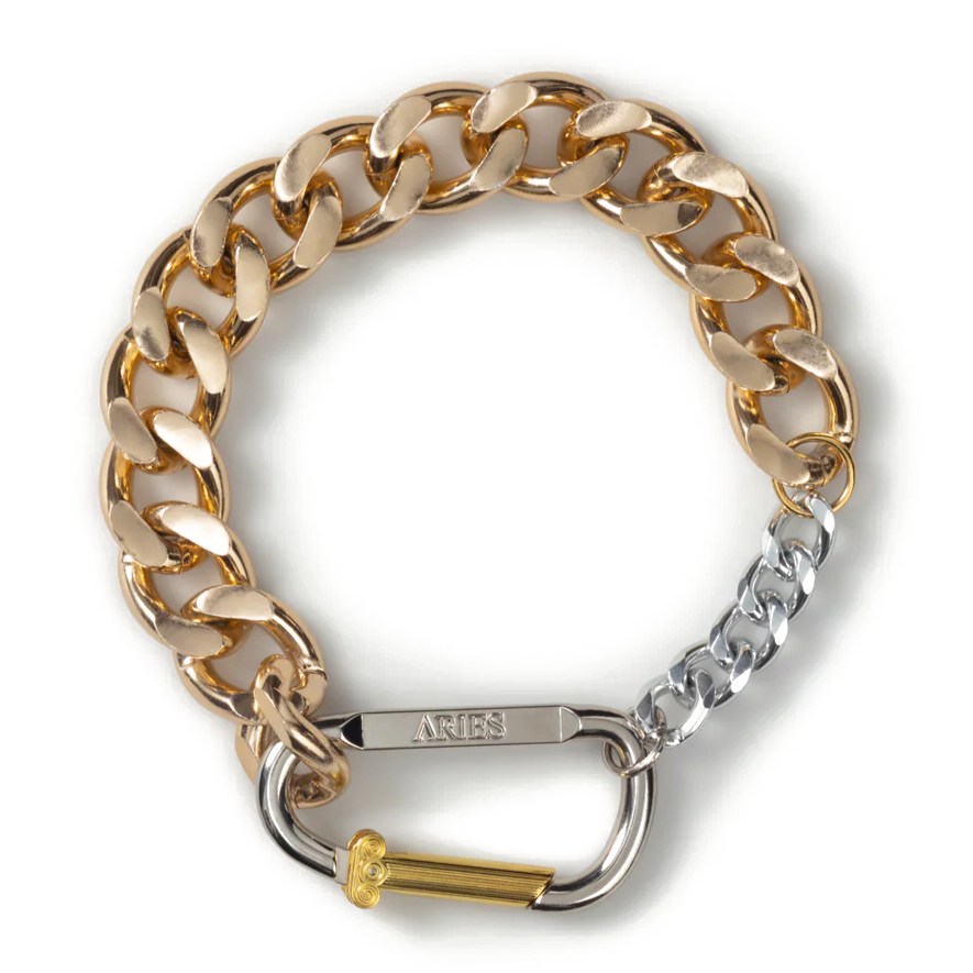 COLUMN CARABINER GOLD CHUNKY HALSKETTE