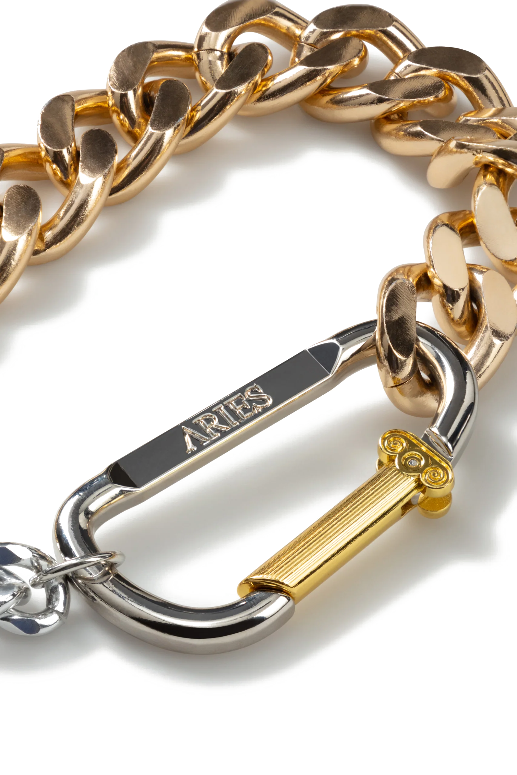 COLUMN CARABINER GOLD CHUNKY HALSKETTE