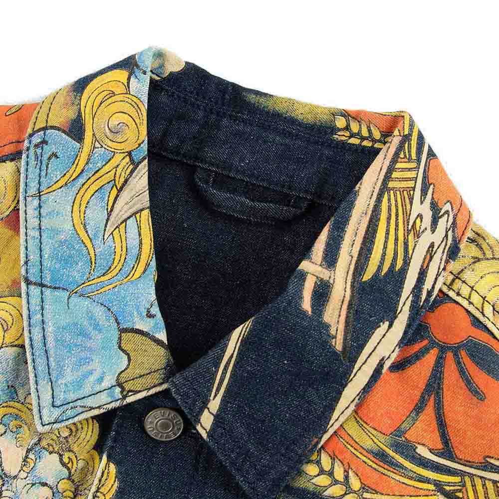 KOMAINU VINTAGE JAPANESE PAINTING PRINT DENIM JACKE