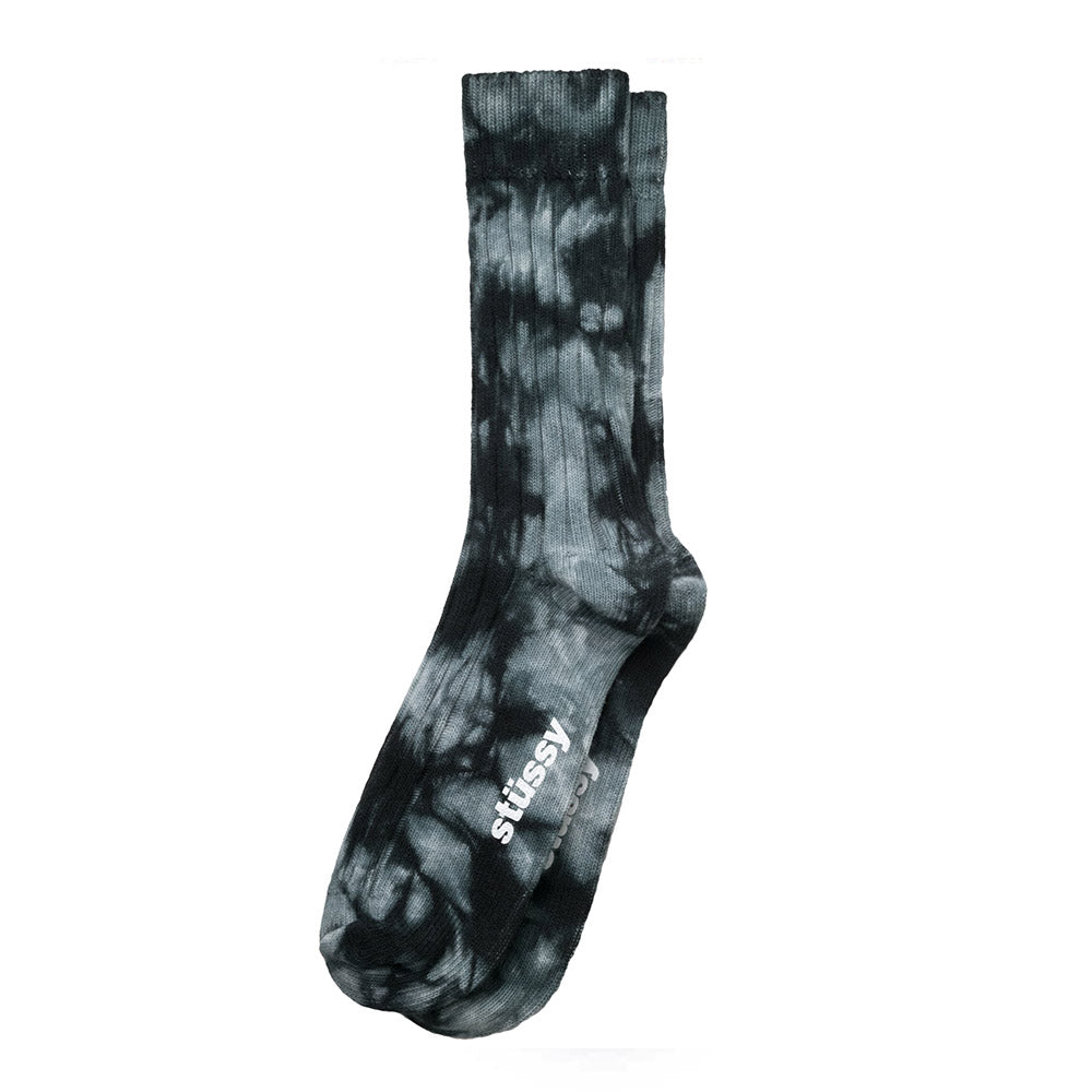 DYED RIBBED CREW SOCKEN