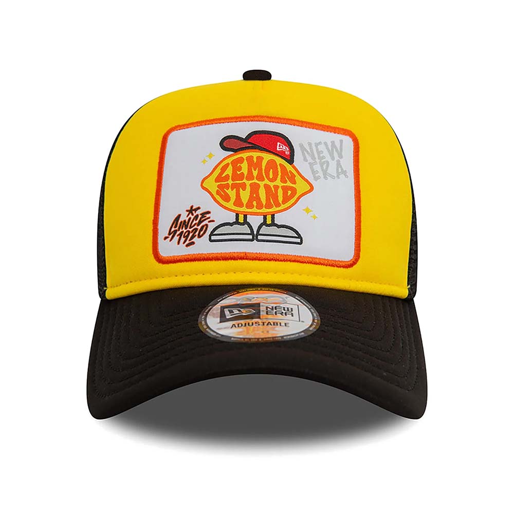 NEW ERA LEMON STAND PATCH YELLOW A-FRAME TRUCKER CAP