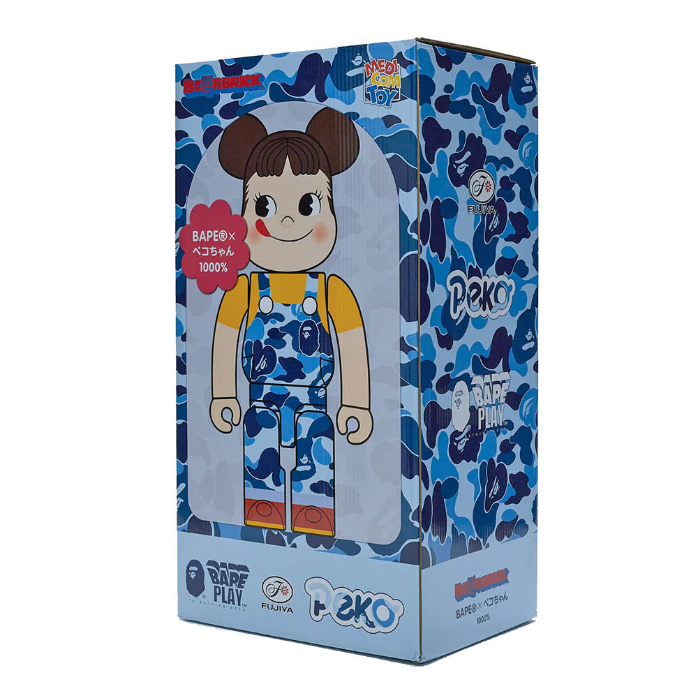 BEARBRICK 1000% BAPE X PEKO-CHAN BLUE