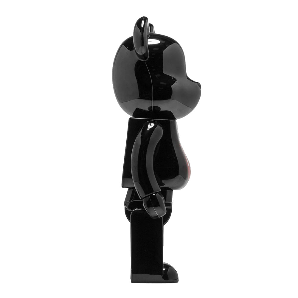 BEARBRICK 1000% THE ROLLING STONES LOGO BLACK CHROME