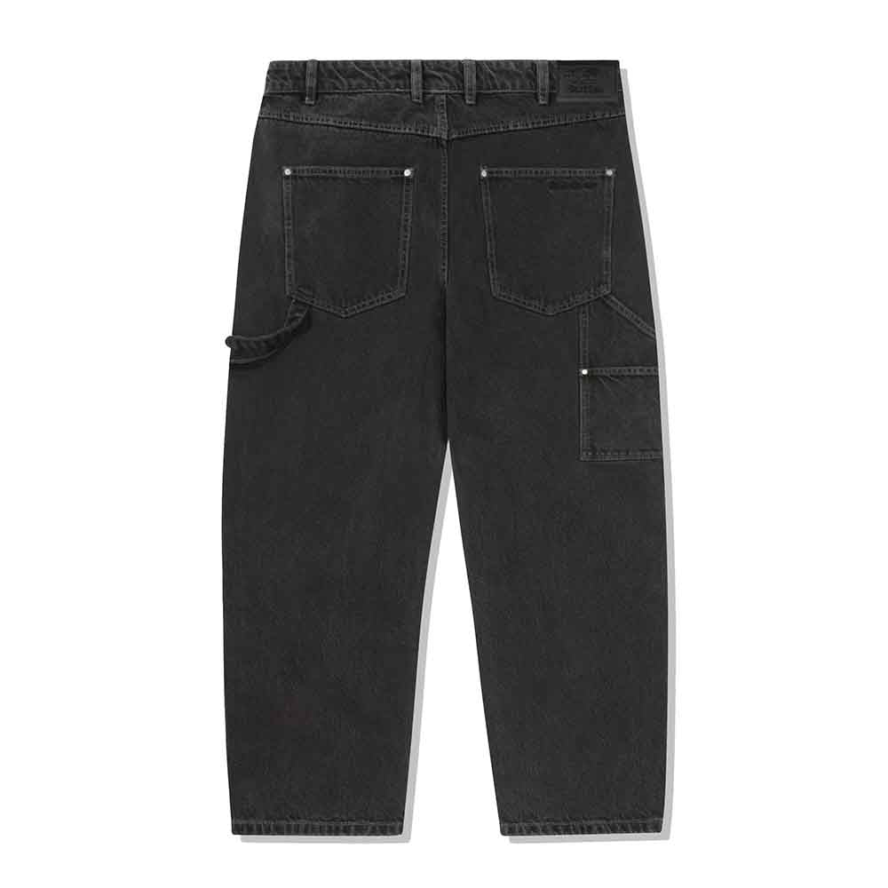 DAVIDE DOUBLE KNEE DENIM JEANS WASHED BLACK