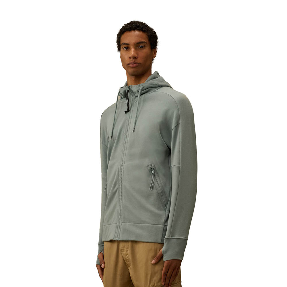 DIAGONAL RAISED FLEECE GOGGLE SWEATSHIRT