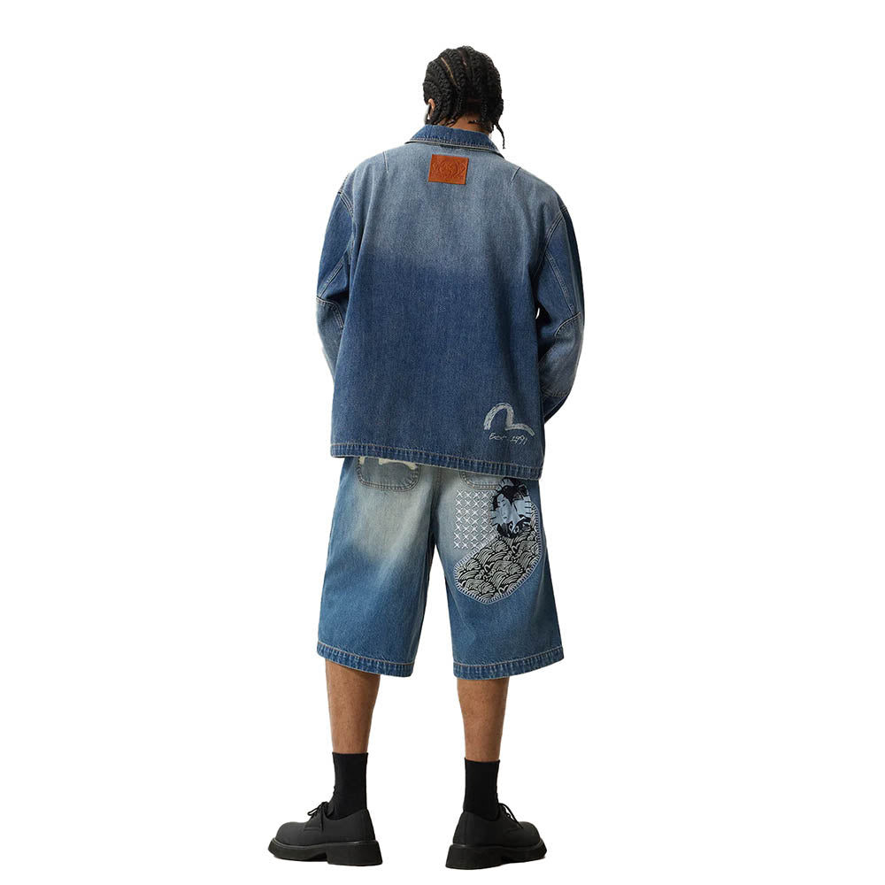 SASHIKO PATCH DENIM SHORTS
