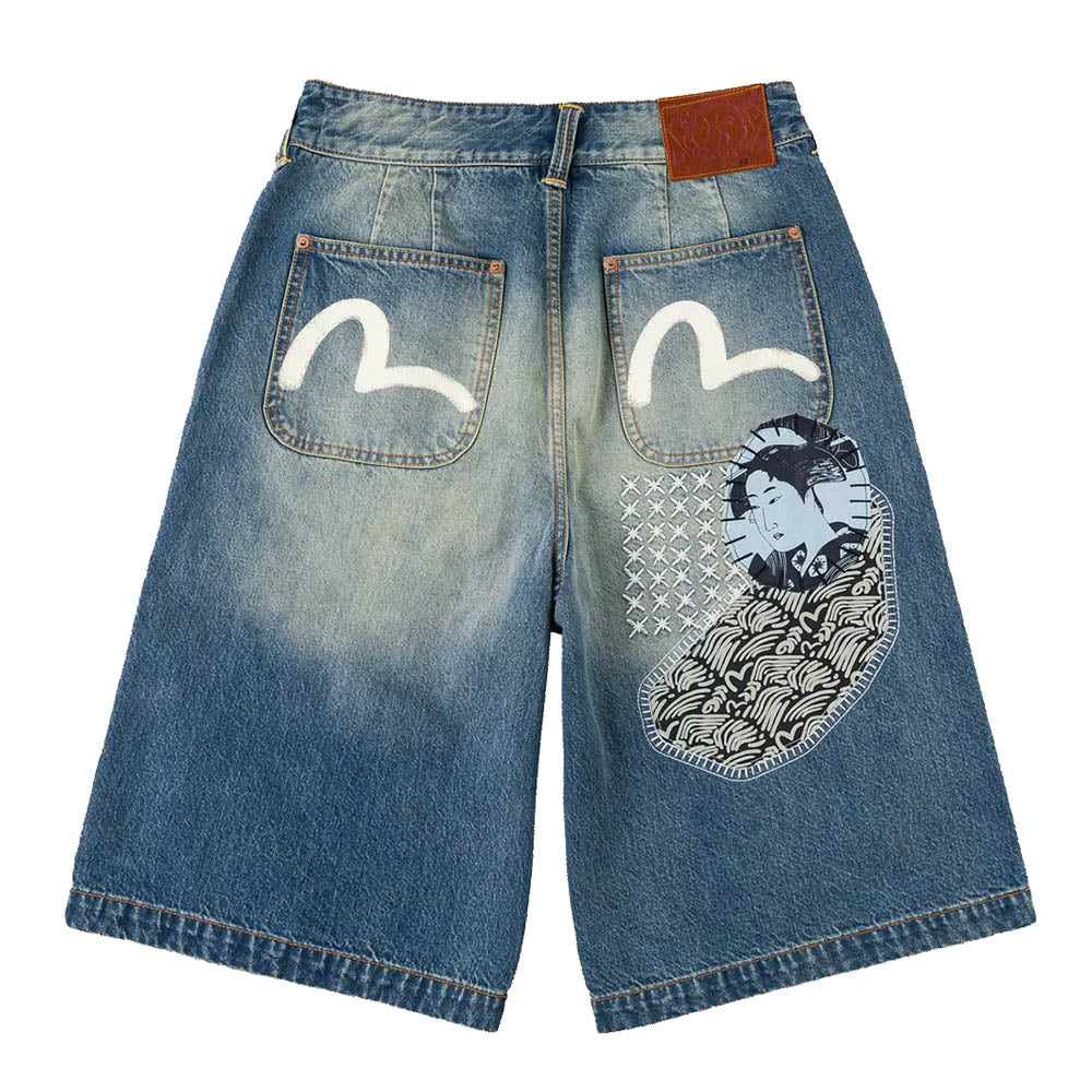 SASHIKO PATCH DENIM SHORTS