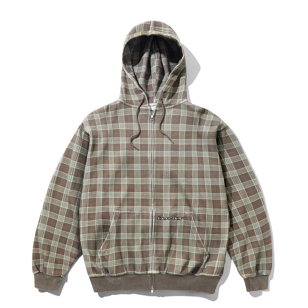 WAFFLE ZIP-THRU HOOD