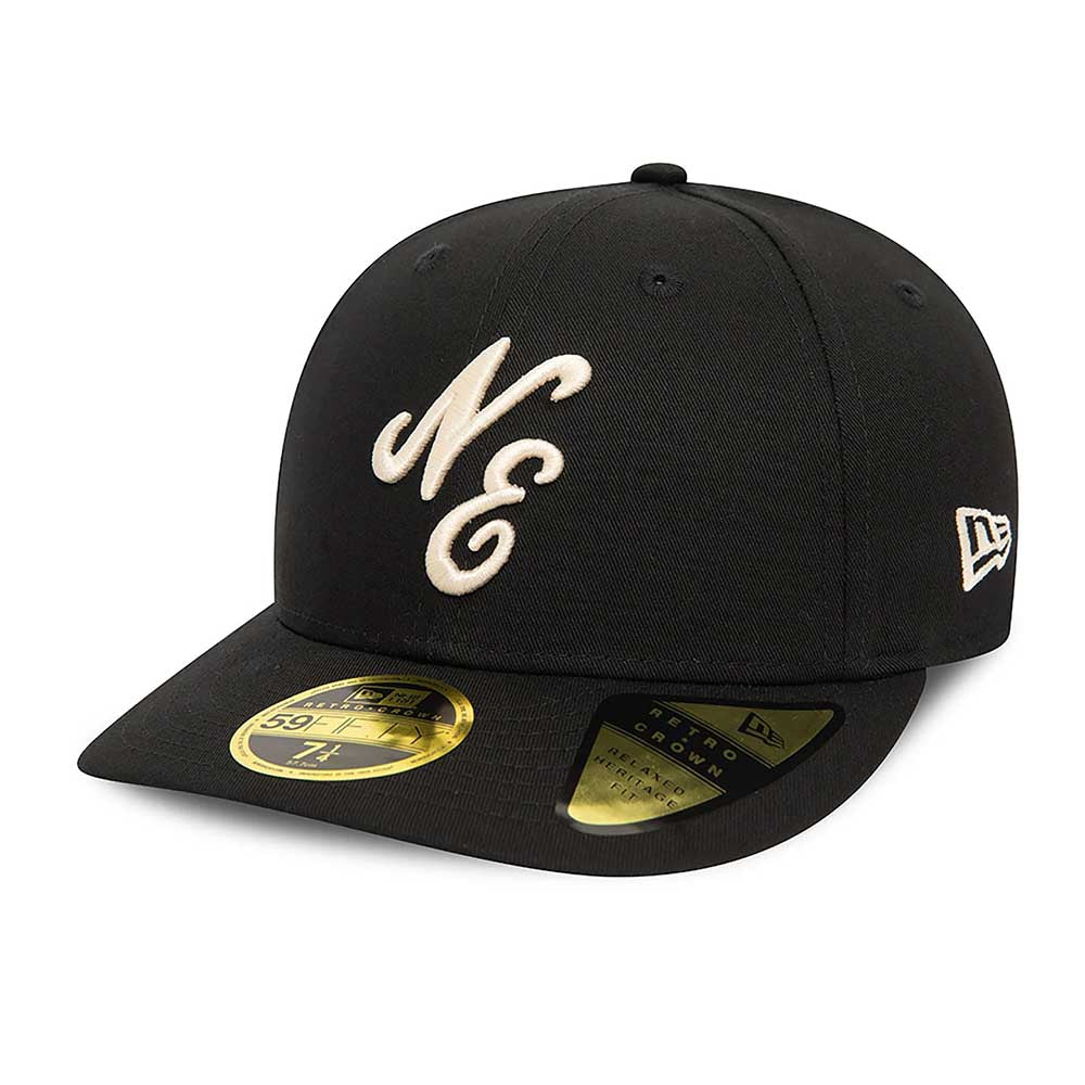 NEW ERA HERITAGE SCRIPT BLACK LOW PROFILE 59FIFTY CAP