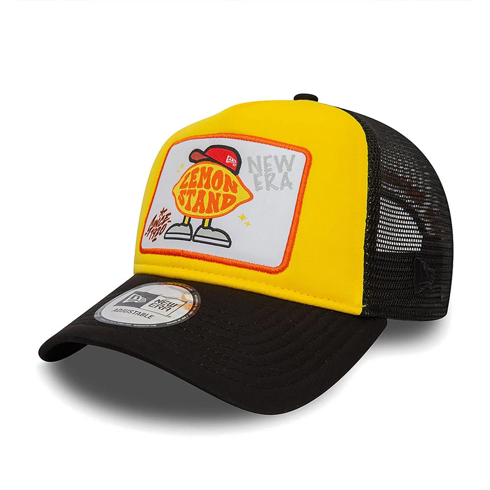 NEW ERA LEMON STAND PATCH YELLOW A-FRAME TRUCKER CAP