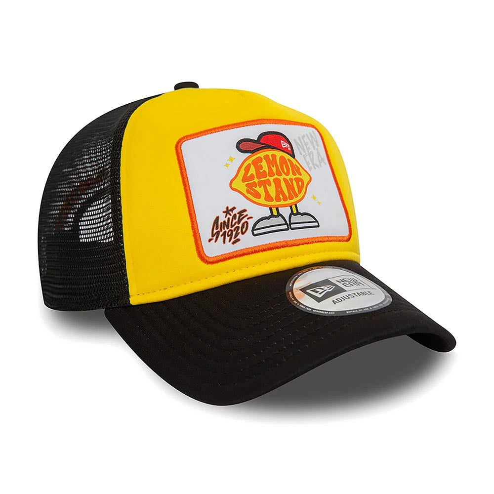 NEW ERA LEMON STAND PATCH YELLOW A-FRAME TRUCKER CAP