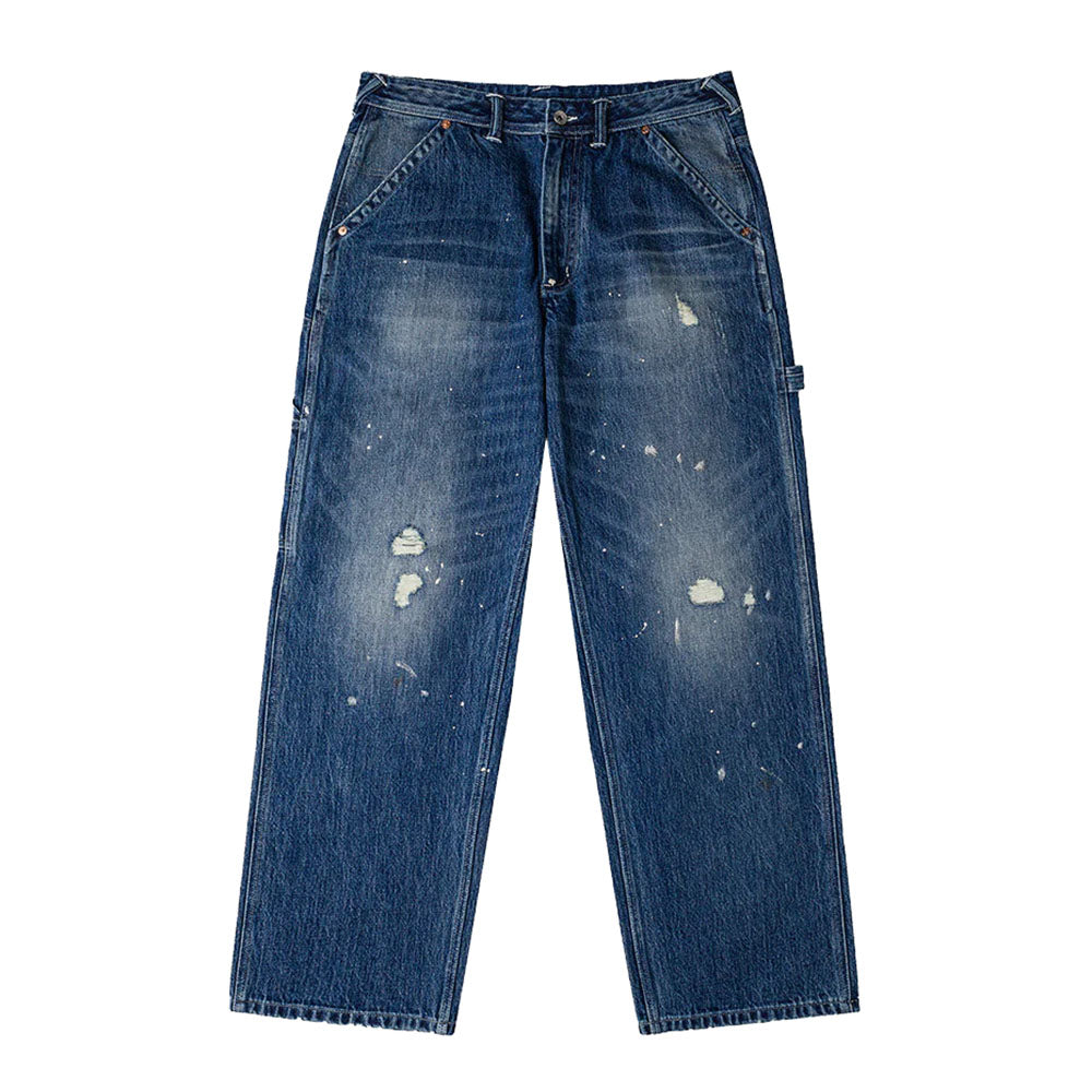 WASHED AND DISTRESSED DAICOCK PRINT RELAX FIT JEANS