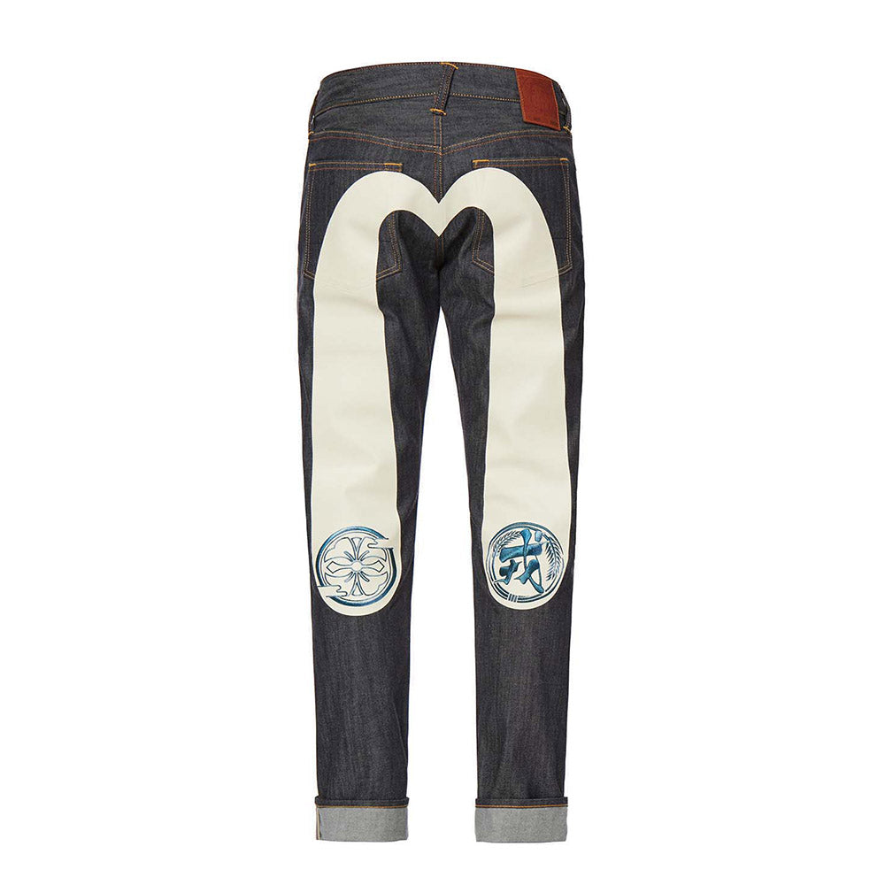 DAICOCK PRINT MIT EMBROIDERED KAMON CARROT FIT JEANS #2017